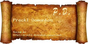 Preckl Domonkos névjegykártya